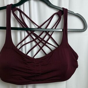 Lululemon Athletica burgundy Strappy Sports Bra